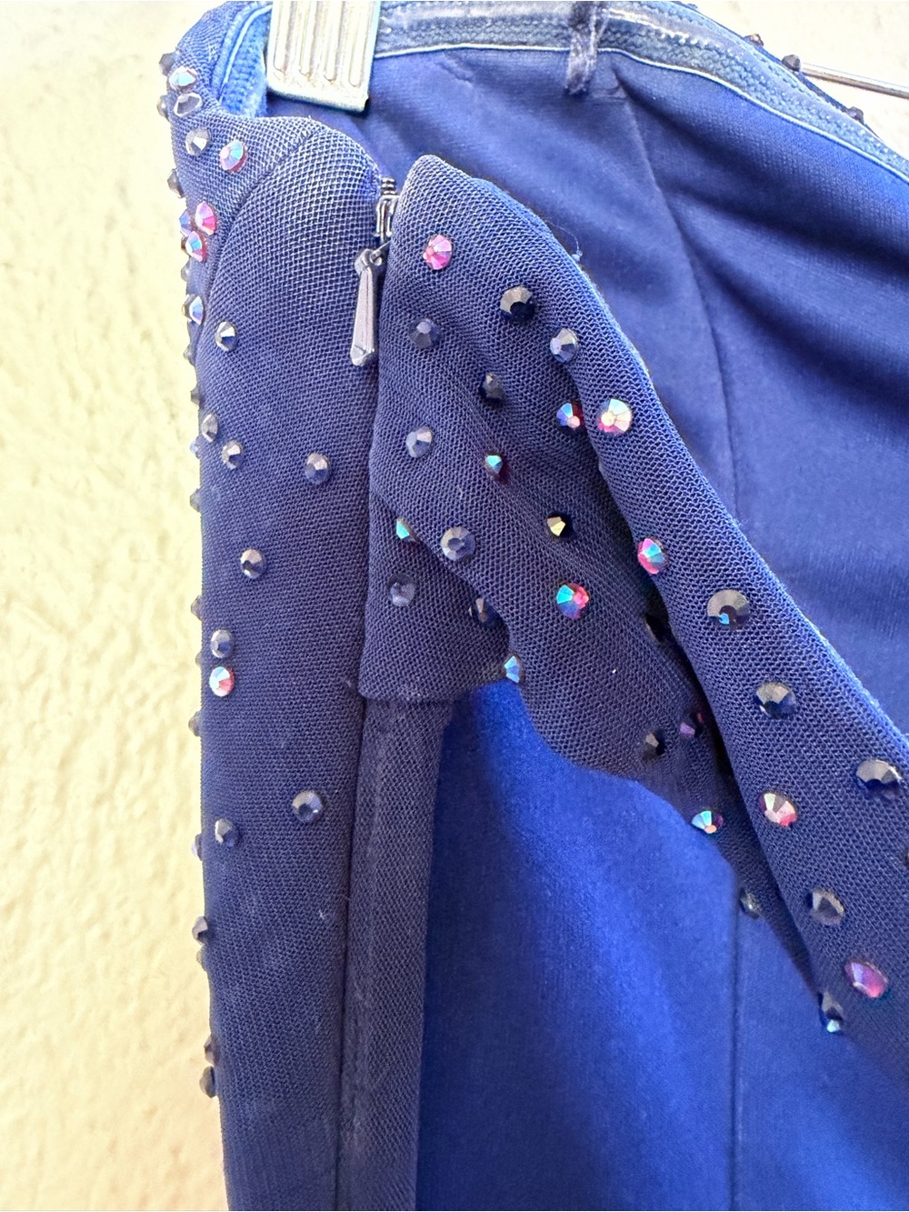 La Femme blue strapless beaded maxi dress - Picture 6 of 10